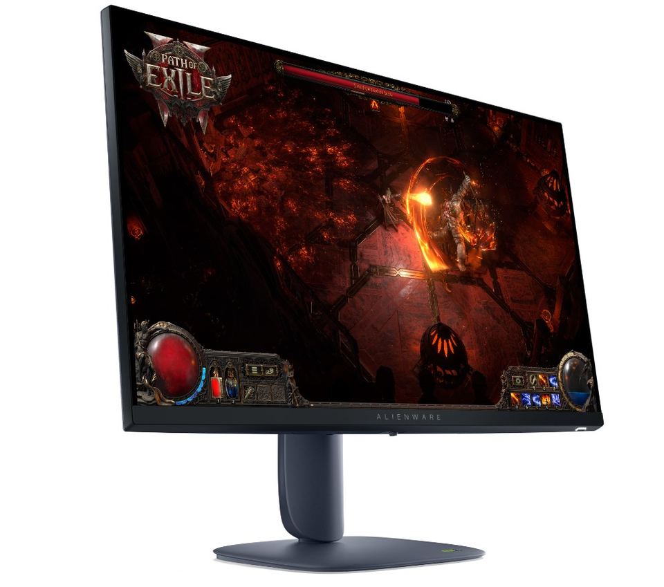 Dell Alienware/AW2725DM/27"/IPS/QHD/180Hz/1ms/Black/3R – Zadná strana monitora s ergonomickým stojanom