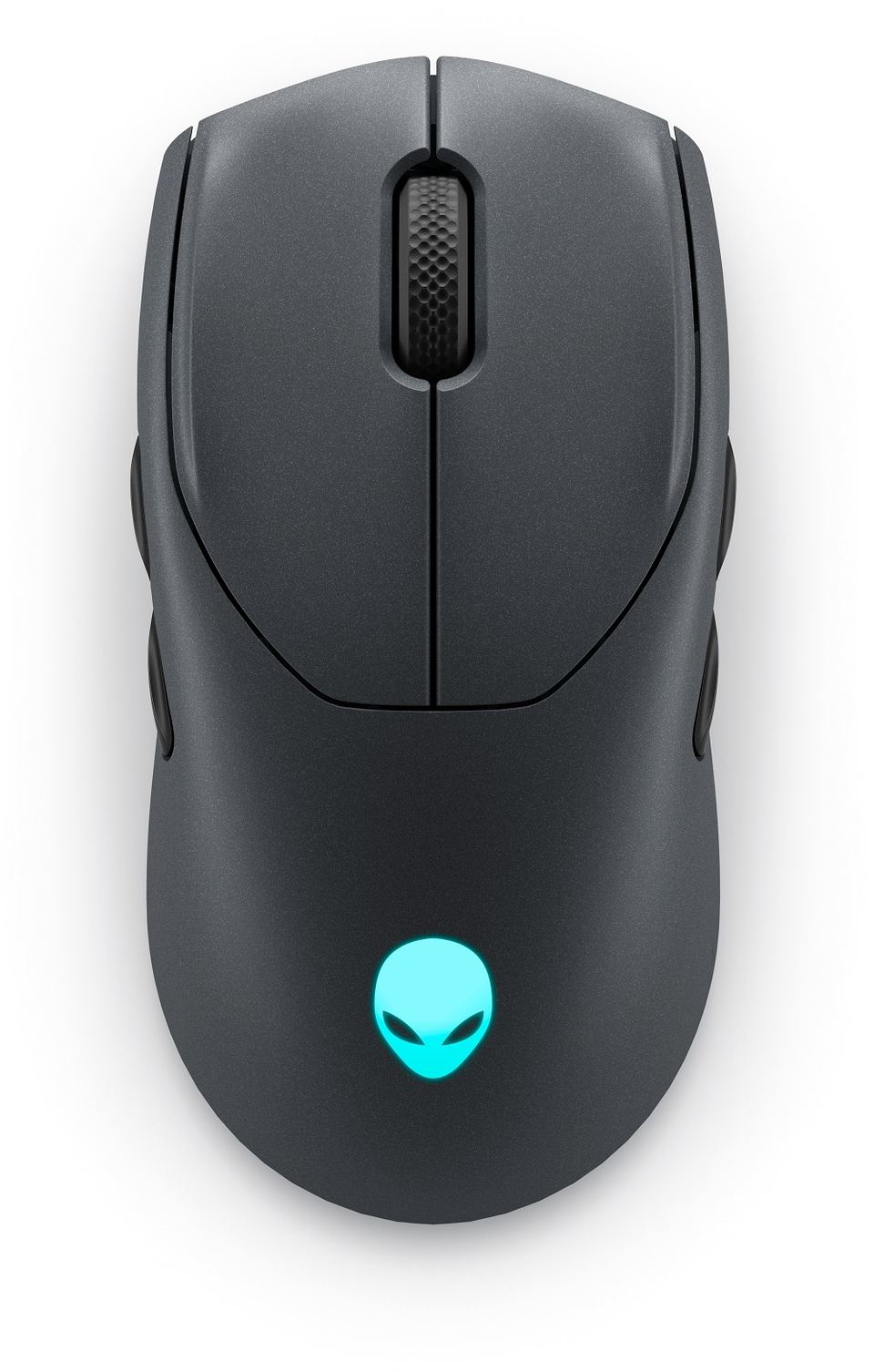 Dell Alienware AW720M/Herná/Optická/Drôtová/bezdrôtová/Čierna – Detail ergonomicky tvarovaného šasi s podsvietením AlienFX