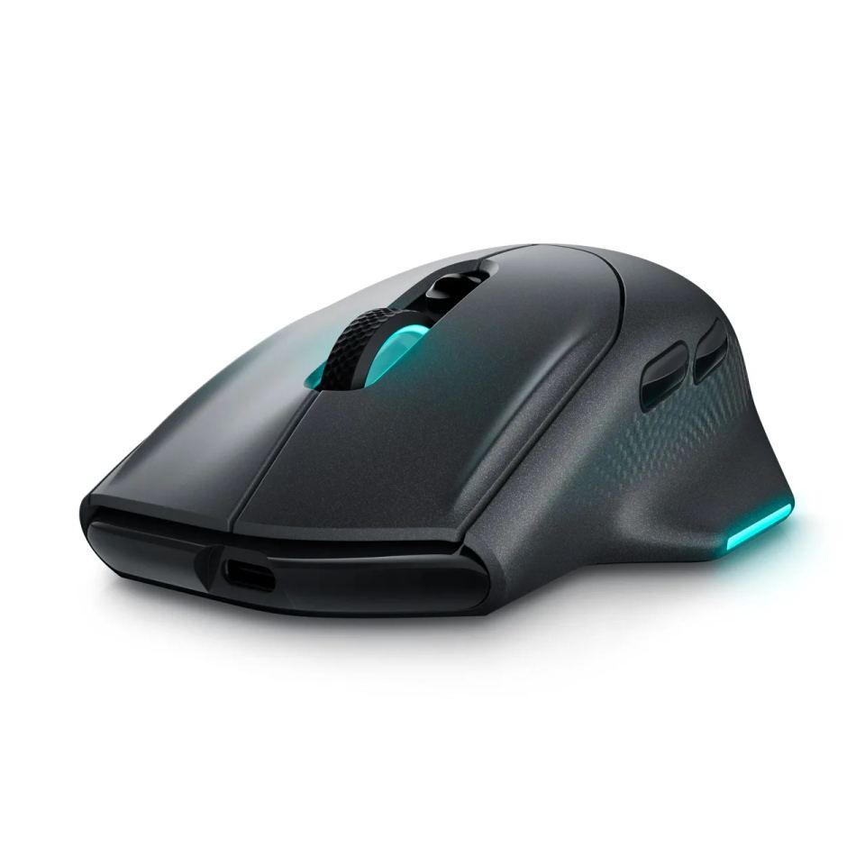 Dell Alienware 620M/Herná/Optická/Pre pravákov/26 000 DPI/Drôtová+bezdrôtová/Čierna – AlienFX RGB podsvietenie a bočné programovateľné tlačidlá
