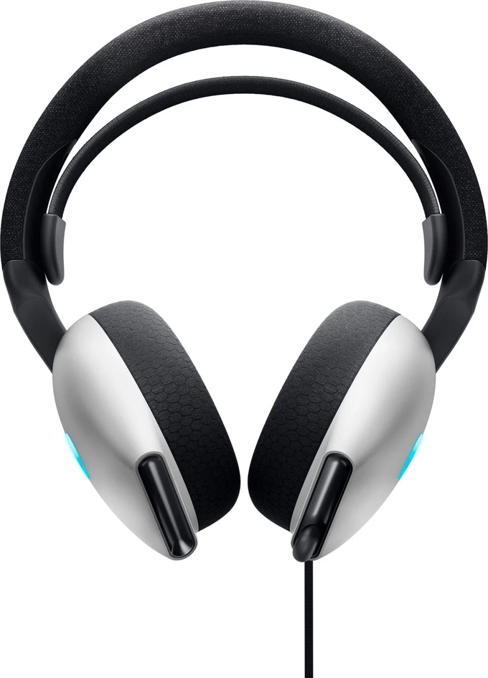 Alienware AW520H/Jack/Drôt/Čierna-biela – Ergonomické náušníky z pamäťovej peny a výsuvný mikrofón
