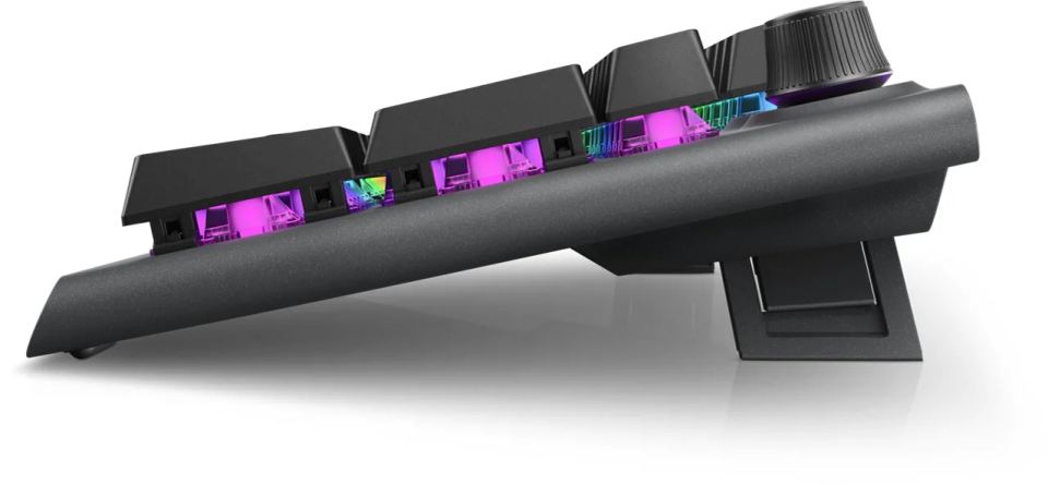 Dell Alienware AW920K/Bezdrôtová USB + Bluetooth/Čierna – Detailné zobrazenie mechanických klávesov s podsvietením AlienFX